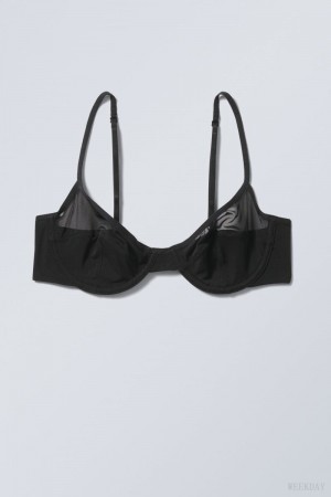 Weekday Molly Underwire Bra Bra Black | YOCX9983