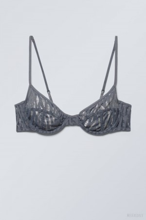 Weekday Molly Underwire Bra Bra Dark Grey | XAVU6762