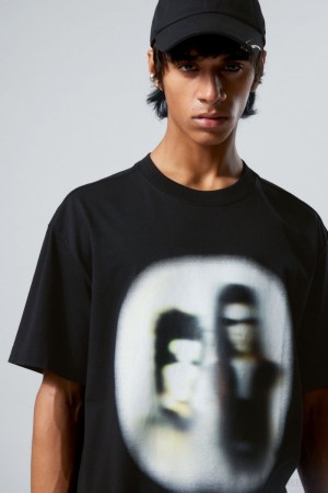 Weekday Oversized Graphic Printed T-shirt The Blurry Band | HVLE0720