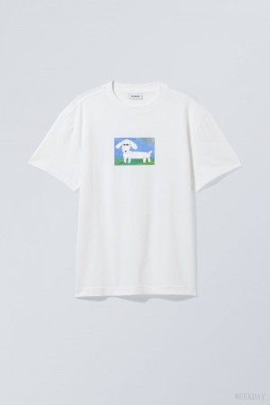 Weekday Oversized Graphic Printed T-shirt Paper Dog | WCSK8500