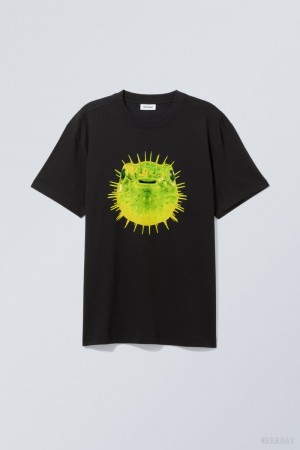 Weekday Oversized Graphic Printed T-shirt Big Blowfish | XQHQ6227