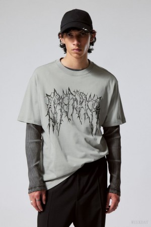 Weekday Oversized Graphic Printed T-shirt Spikey Dreamer | DMWE1812