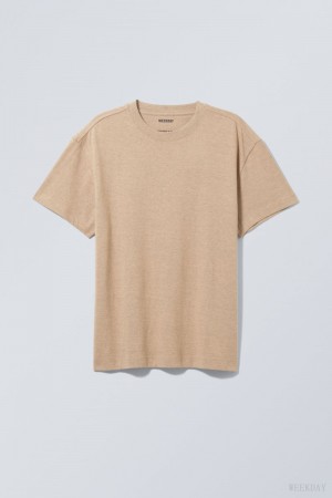 Weekday Oversized Heavyweight T-shirt Brown | RULT2069