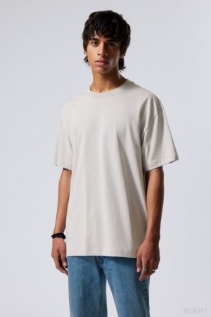 Weekday Oversized Heavyweight T-shirt Grey | VAVA0038