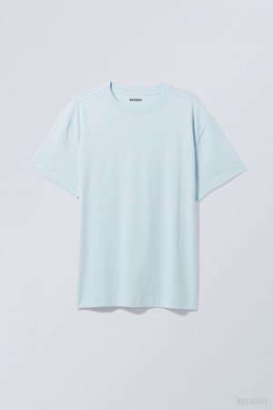 Weekday Oversized Heavyweight T-shirt Light Blue | SKLG6063