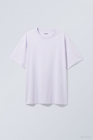 Weekday Oversized Heavyweight T-shirt Purple | IEGZ7491