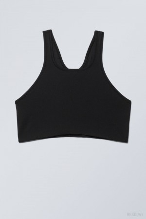 Weekday Racerback Bikini Top Black | OLTY5459