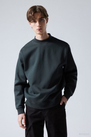 Weekday Relaxed Heavyweight Sweatshirt Dark Grey | TGWZ7366