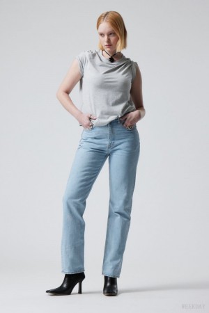 Weekday Rowe Extra High Straight Jeans Blue | MRVP6682