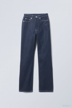 Weekday Rowe Extra High Straight Jeans Blue | NDYF5423