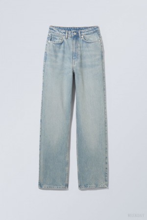 Weekday Rowe Extra High Straight Jeans Light Blue | NBYH9123