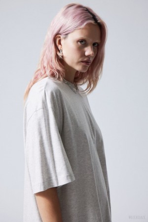 Weekday Soft Oversized T-shirt Light Grey | XAVX3232