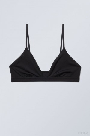 Weekday Soft Triangle Bralette Soul Black | GMLL2498