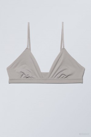 Weekday Soft Triangle Bralette Soul Light Grey | LQKK7920