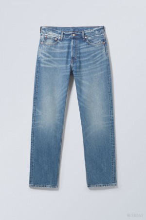 Weekday Space Relaxed Straight Jeans Blue | VLKF3388