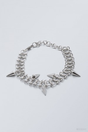 Weekday Spike Bracelet Silver | KQHC3272