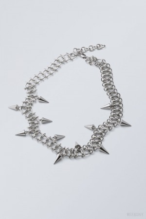 Weekday Spike Necklace Silver | MPTP0255