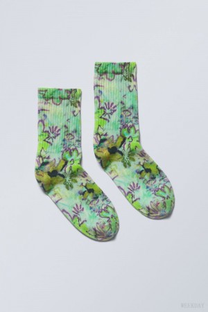 Weekday Sport Printed Socks Flower | ALXO1840