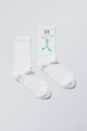 Weekday Sport Printed Socks Frog Man | NKRE4294