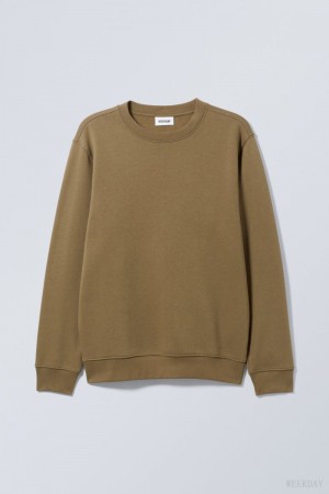 Weekday Standard Midweight Sweatshirt Khaki | FETF5765