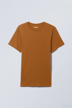 Weekday Standard Midweight T-shirt Brown | QCDZ7012