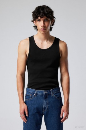 Weekday Standard Tank Top Black | XMKX9583