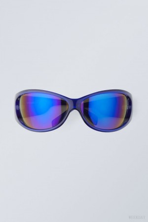 Weekday Strike Sunglasses Blue | ZEJU7387