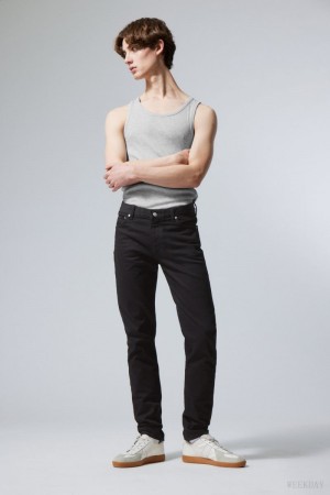 Weekday Sunday Slim Tapered Jeans Black | GUHT6891