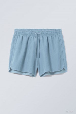 Weekday Tan Structure Swim Shorts Blue | VVZO9419