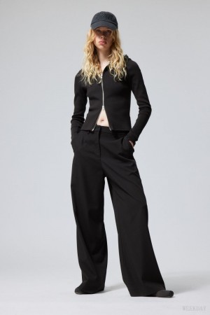 Weekday Tate Suiting Trousers Black | NSZF7638