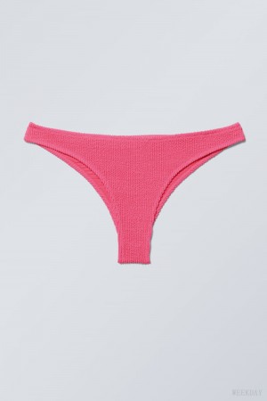 Weekday Textured Brazilian Bikini Bottoms Pink | XDMK3022