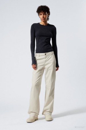 Weekday Tony Cotton Twill Trousers Light Mole | PLNW3242