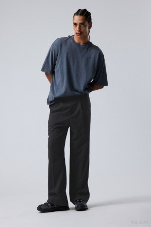 Weekday Uno Loose Suit Trousers Black | UEKO3326