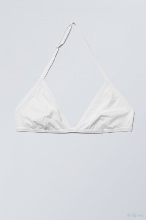 Weekday Vega Halter Triangle Bra Bra White | EMNG9125