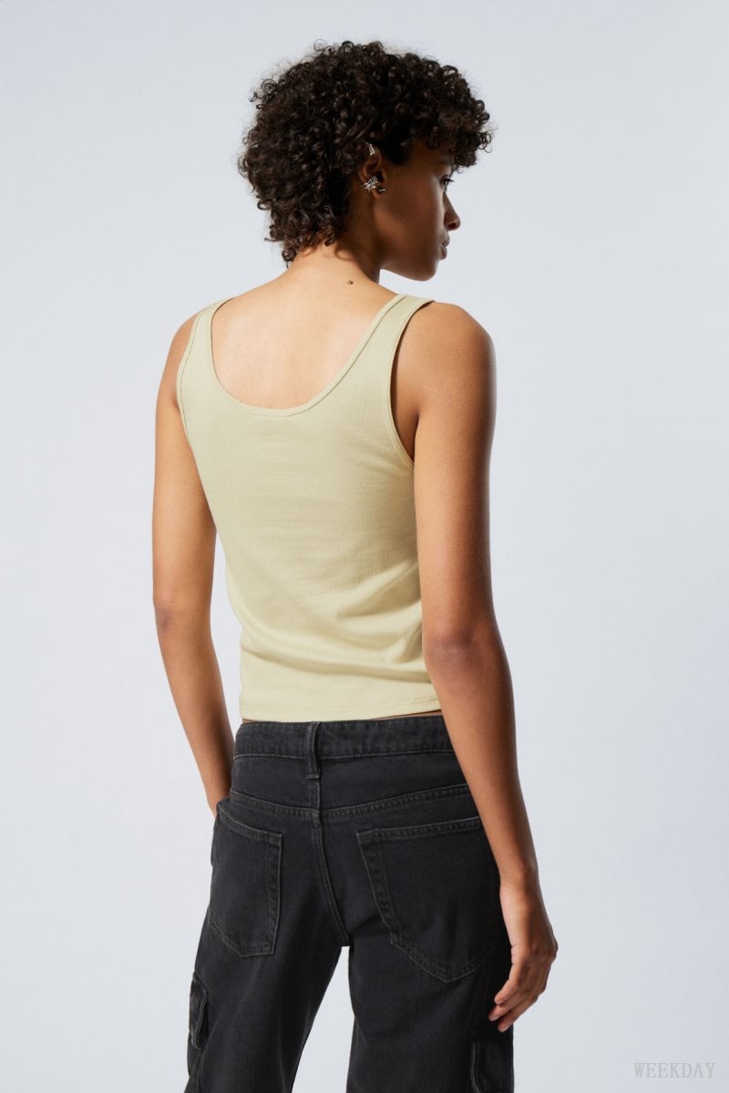 Weekday 2-Pack Open Neck Tank Top Yellow | JMDC3615