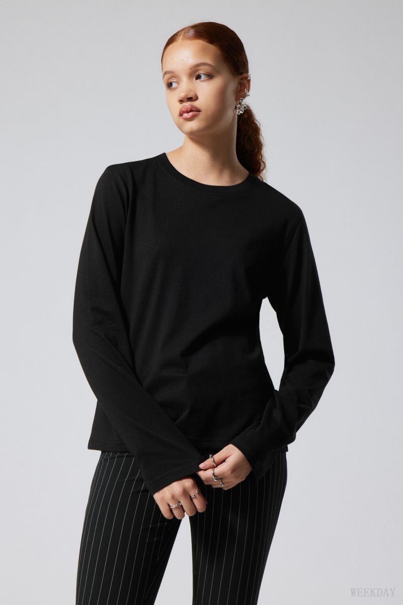 Weekday 2-pack Essence Standard Long Sleeves Black / White | JMVR1776