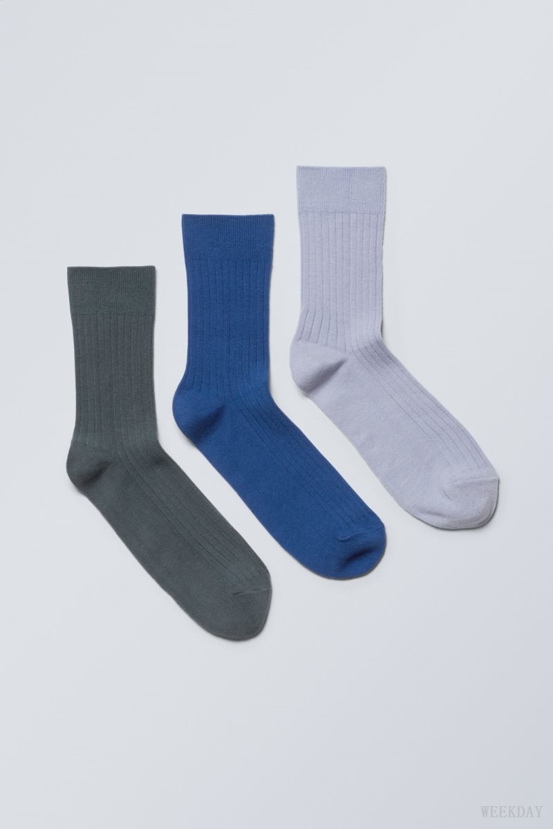 Weekday 3-pack Selma Socks Purple | WTFD2252