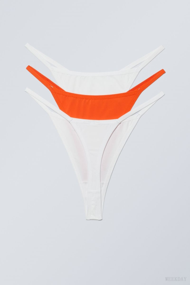 Weekday 3-pack Signe Tanga Thong Thong White Red | VGNS1667