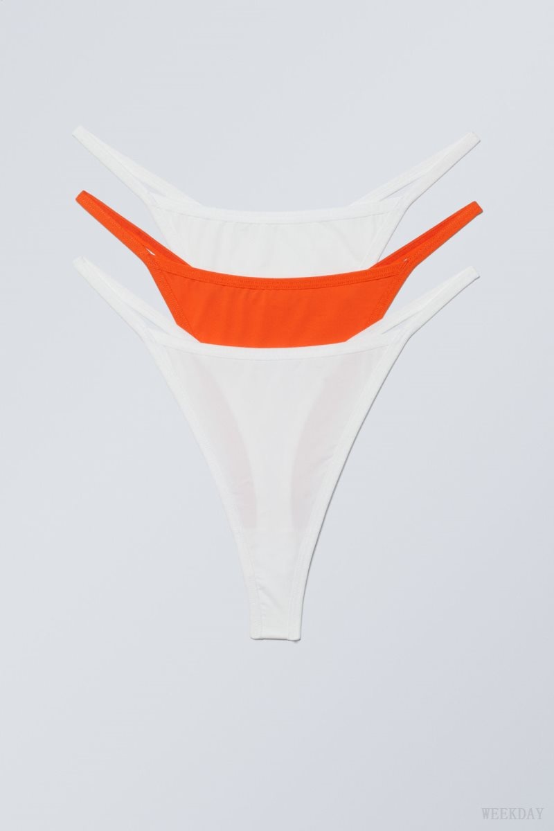 Weekday 3-pack Signe Tanga Thong Thong White Red | VGNS1667