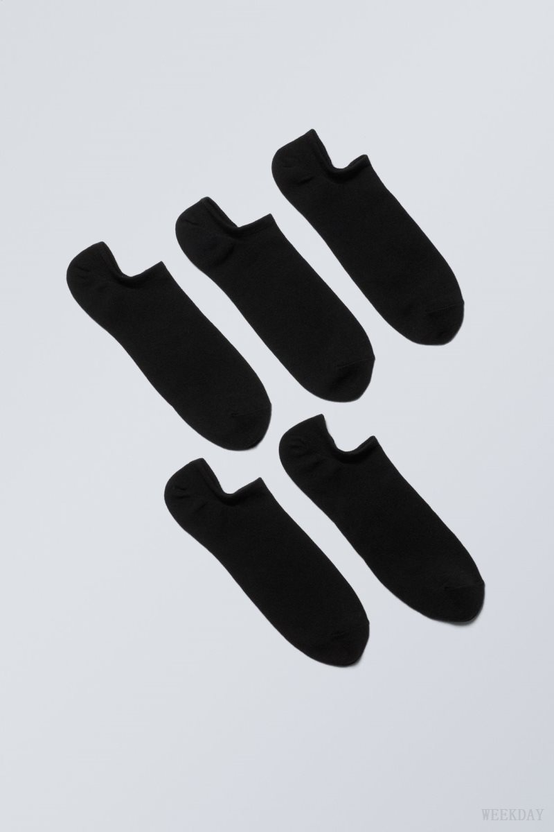 Weekday 5-pack Ankle Socks Black | AGML6467