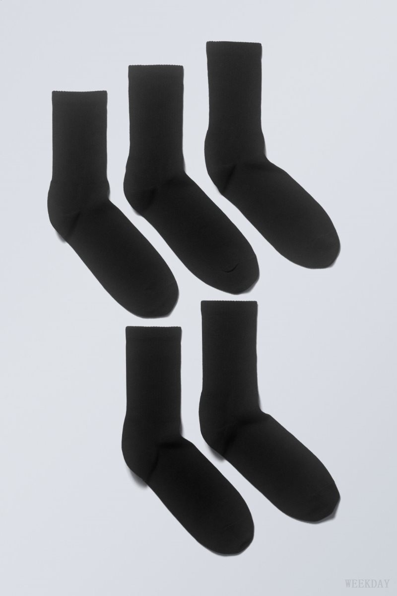 Weekday 5-pack Sport Socks Black | GINY9653