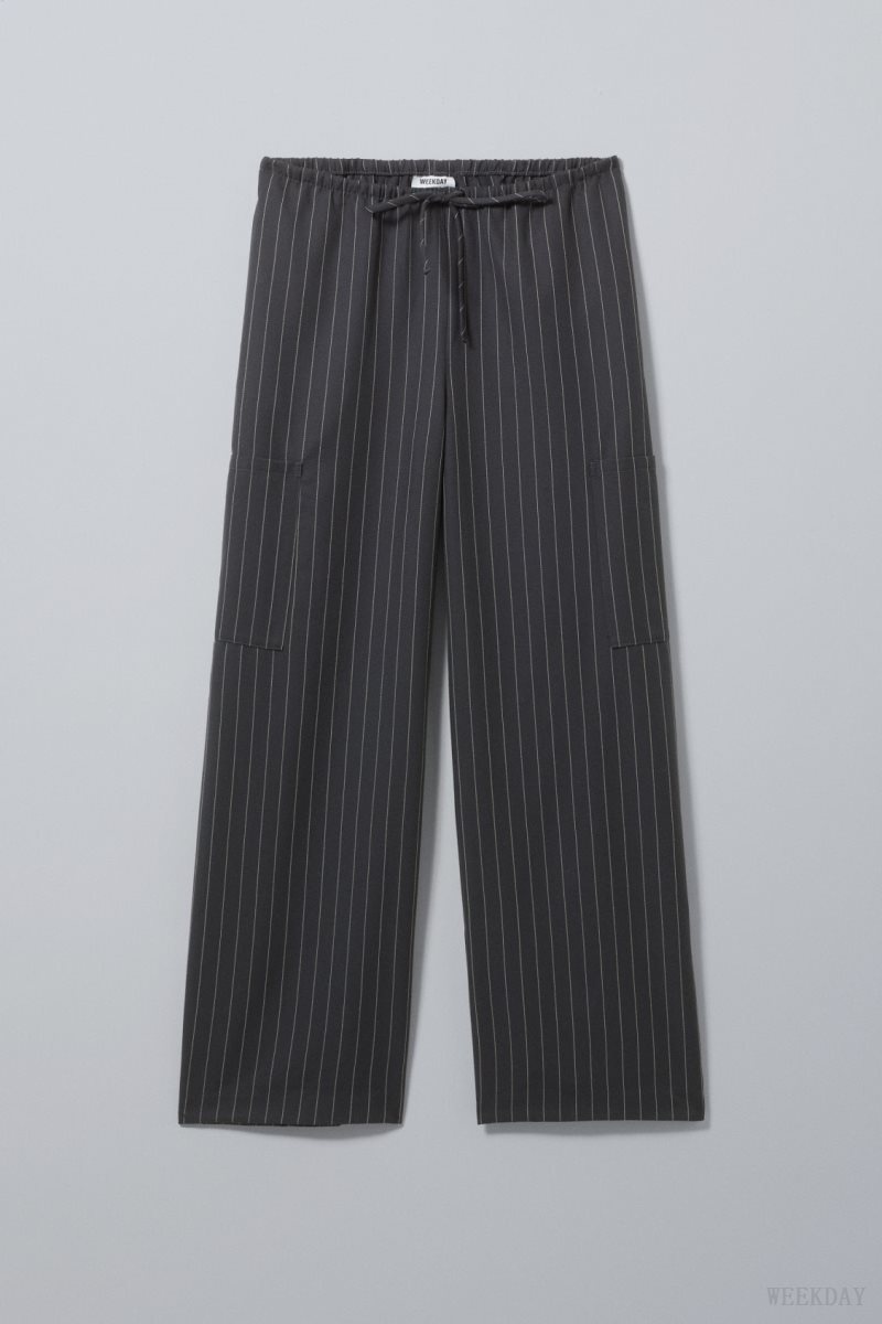 Weekday Adisa Suiting Cargo Trousers Grey | SOMR2752