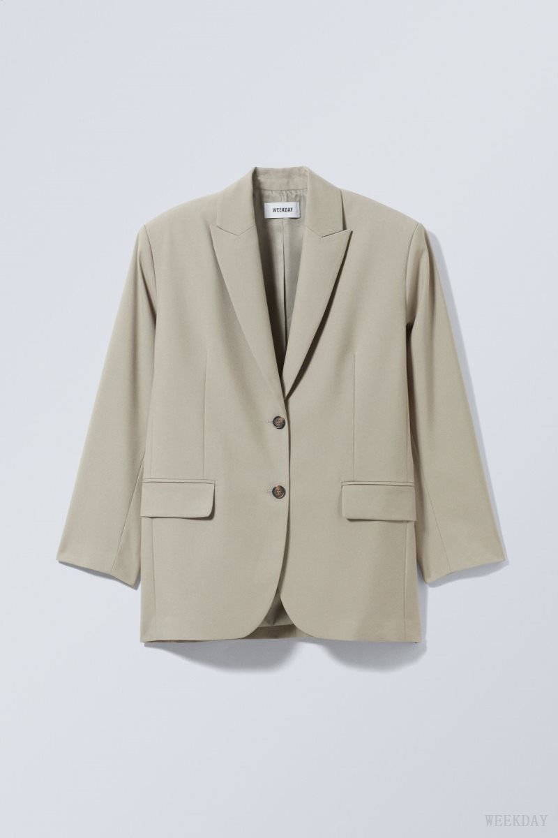 Weekday Aiden Oversized Blazer Khaki | IRMC8483