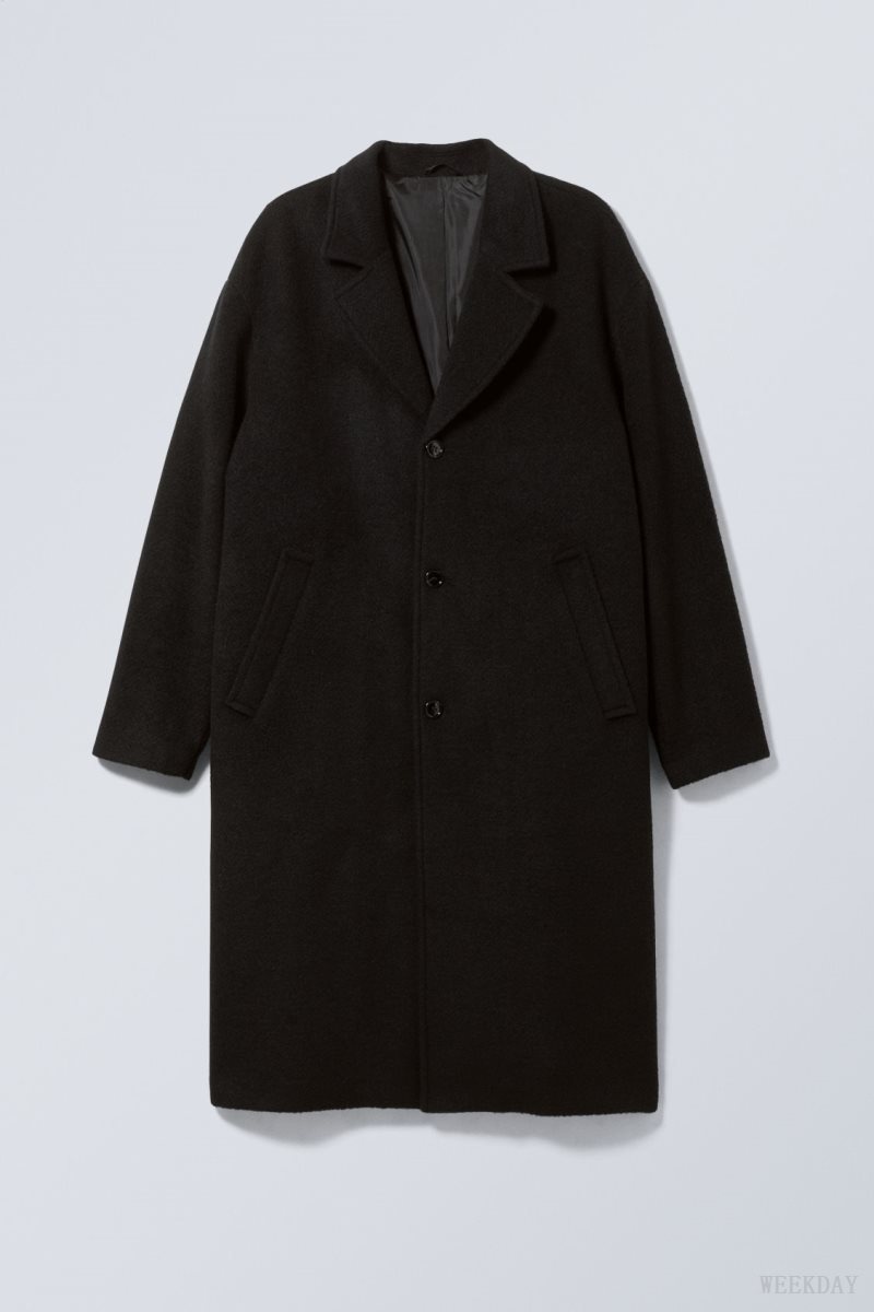 Weekday Albin Wool Coat Black | DUHC4165