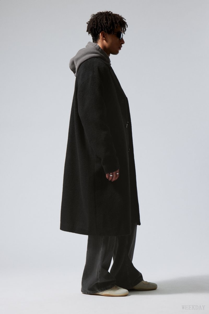 Weekday Albin Wool Coat Black | DUHC4165