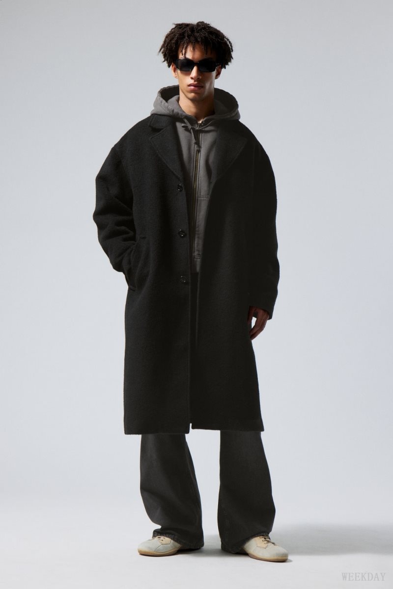 Weekday Albin Wool Coat Black | DUHC4165