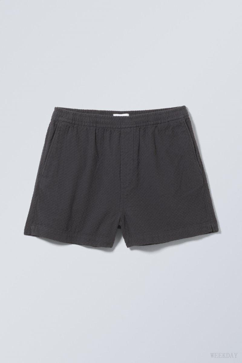 Weekday Alex Relaxed Shorts Dark Grey | YPME2407