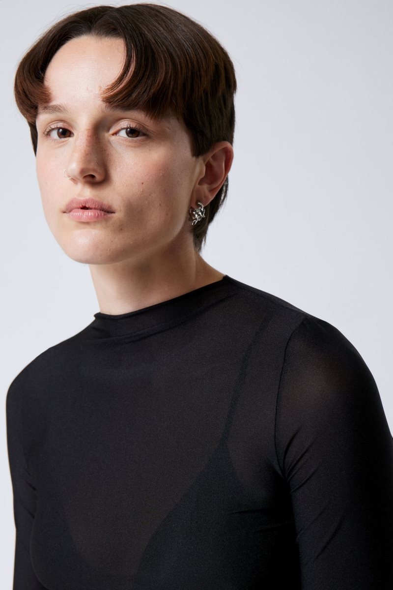 Weekday Allison Longsleeved Turtleneck Top Black | ZKCV8764