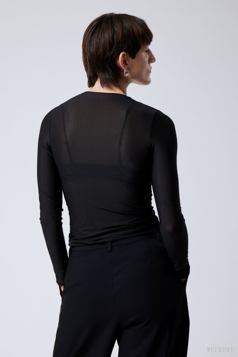 Weekday Allison Longsleeved Turtleneck Top Black | ZKCV8764