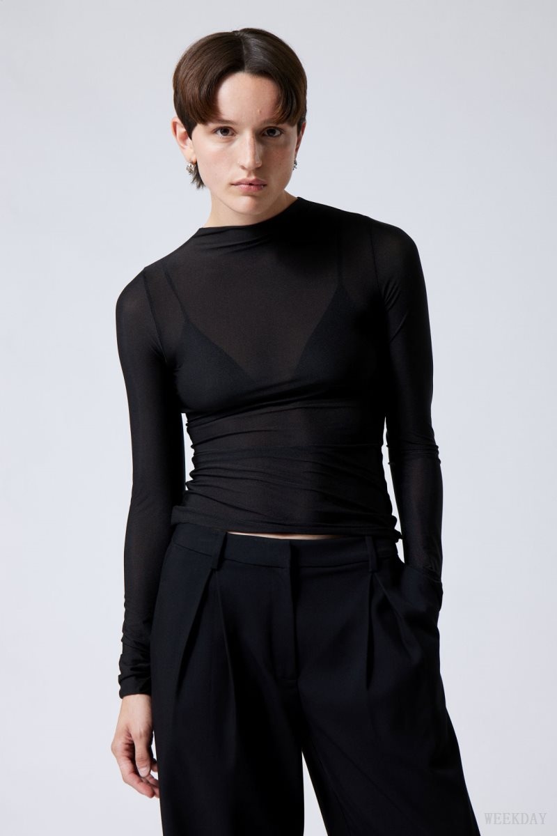 Weekday Allison Longsleeved Turtleneck Top Black | ZKCV8764